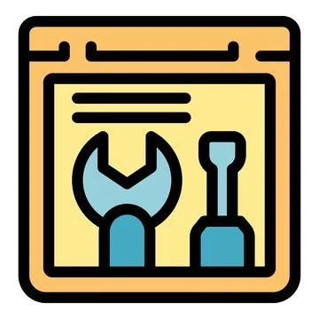Website under construction showing wrench and screwdriver tools Stock Illustration