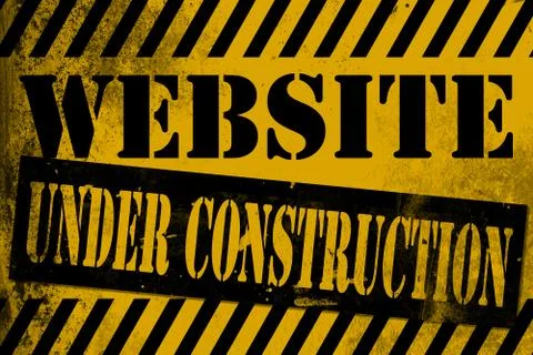 Website under construction sign yellow with stripes Stock-Illustration