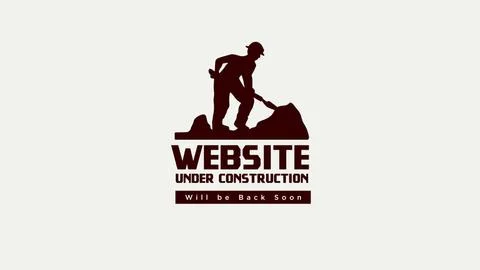 Website under construction we will be back soon. construction site worker Illustrazione stock