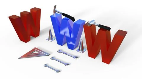 Website is under construction.3D Illustration. Stock-Illustration