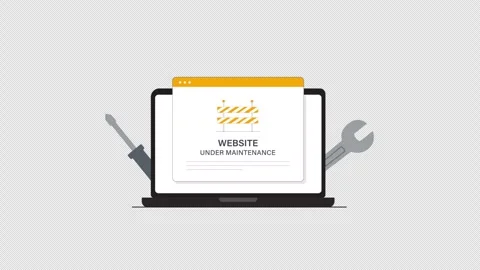 Website Under Maintenance Concept Animation - Transparent Stock Footage 337750623