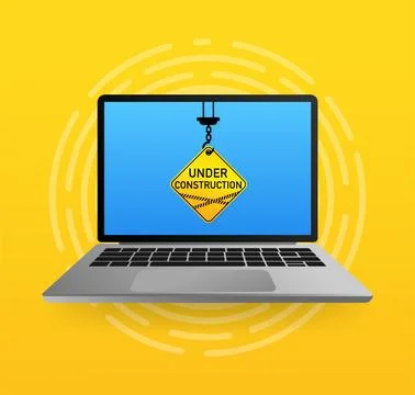 Website is under reconstruction. Website icon symbol. Warning icon symbol Stock Illustration