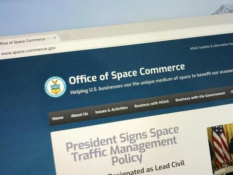 Website of The United States Office of Space Commerce Stock Photos