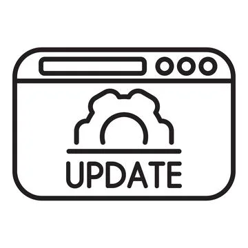 Website update with gear icon displaying updating progress Stock Illustration