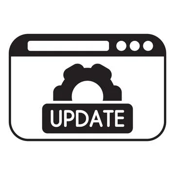 Website update with gear icon displaying updating progress Illustrazione stock