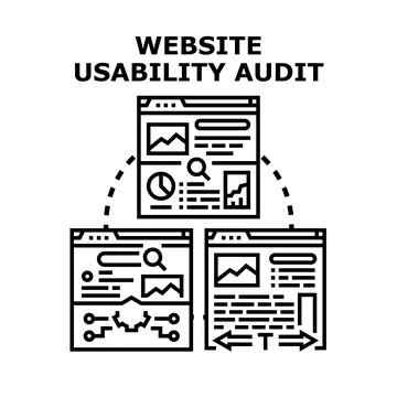 Website usability audit process for digital analysis Stock Illustration