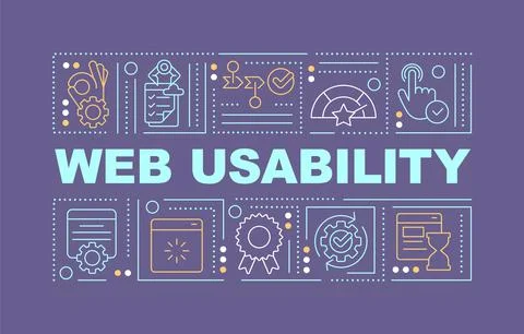 Website usability word concepts violet banner Stock Illustration