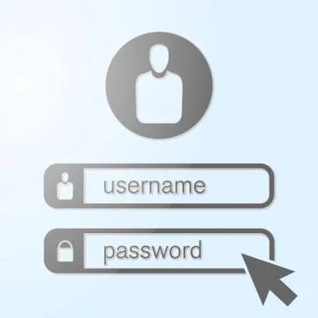 Website user account login interface with input fields 스톡 일러스트