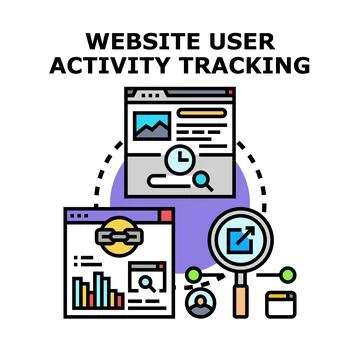 Website user activity tracking for data analytics Illustrazione stock