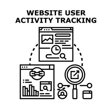 Website user activity tracking for data analytics Stock Illustration