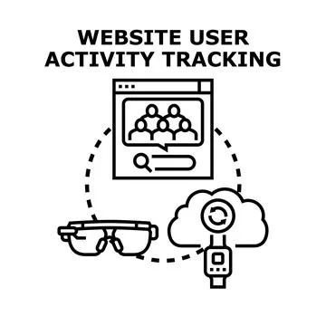 Website user activity tracking for data analytics Stock Illustration