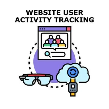 Website user activity tracking for data analytics Stock Illustration
