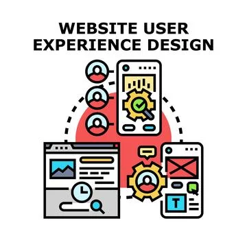 Website user experience design and development concept Stock Illustration