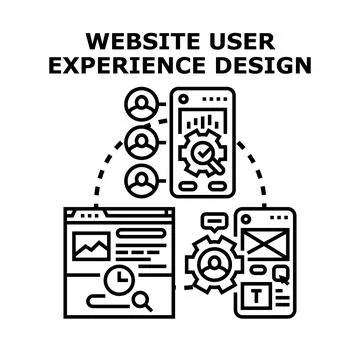 Website user experience design and development concept Stock Illustration