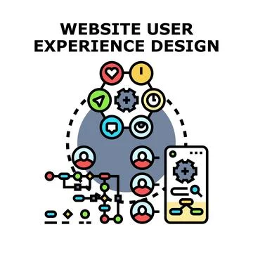 Website user experience designing and development process Stock Illustration