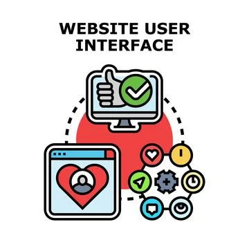 Website user interface concept for online experience Illustrazione stock