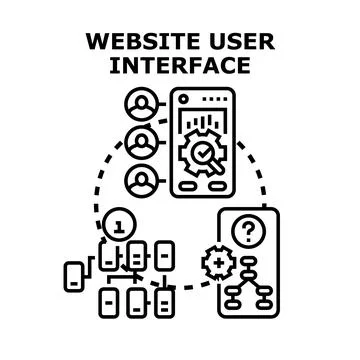 Website user interface development and user experience 스톡 일러스트