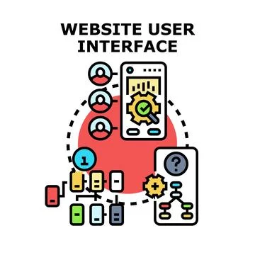 Website user interface development and user experience Stock Illustration