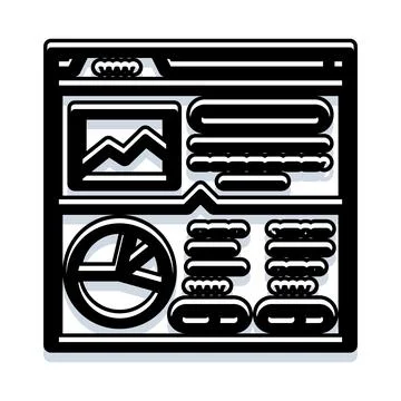 Website user interface displaying data analytics and information Stockillustratie