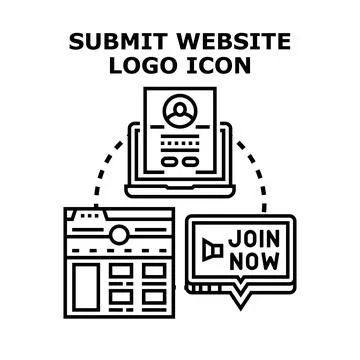 Website user submitting profile and joining online community 스톡 일러스트