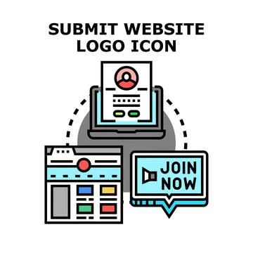 Website user submitting profile and joining online community 库存插图
