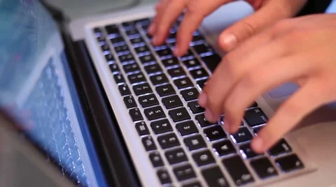 Website Using His Laptop Keyboard Stock Footage 43380882