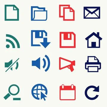 Website vector icon set Illustration