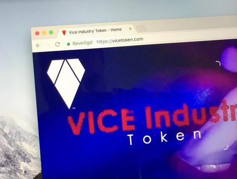 Website of Vice Industry Token Stock Photos