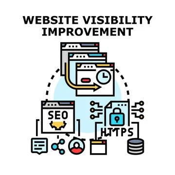 Website visibility improvement strategy for online business Stock Illustration