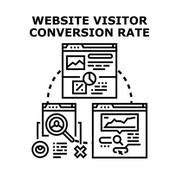 Website visitor conversion rate concept vector illustration Stock Illustration