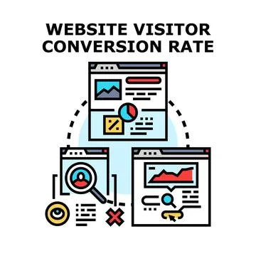 Website visitor conversion rate concept vector illustration Stock Illustration