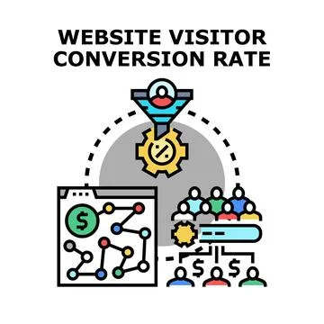 Website visitor conversion rate optimization strategy Illustrazione stock