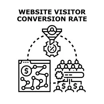 Website visitor conversion rate optimization strategy Stock Illustration