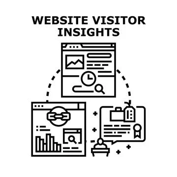 Website visitor insights analysis and marketing strategy 스톡 일러스트