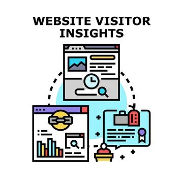 Website visitor insights analysis and marketing strategy Stock Illustration
