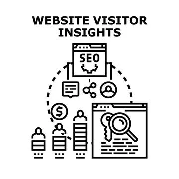 Website visitor insights analyzing user engagement and online data Stock Illustration