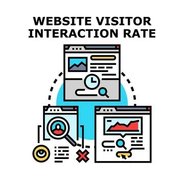 Website visitor interaction rate analyzing digital data 库存插图