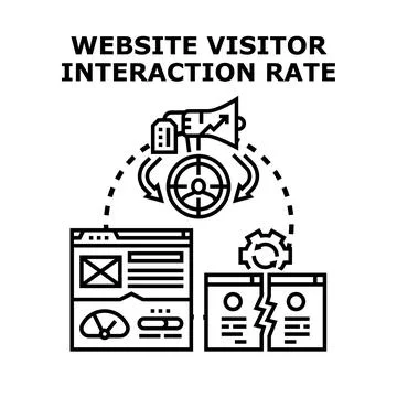 Website visitor interaction rate measuring digital engagement Stock Illustration