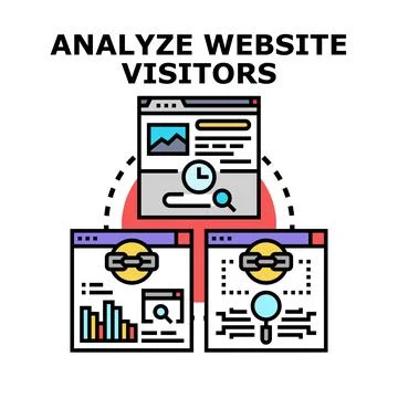 Website visitors analysis and online internet research Stock Illustration