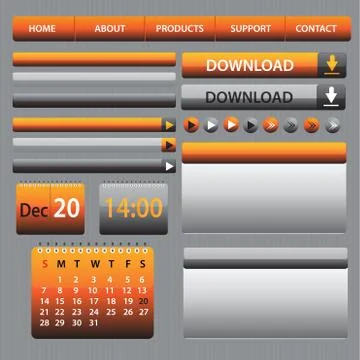 Website web design elements dark vector Illustrazione stock