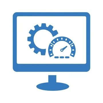 Website, web, performance icon. Blue vector design. イラスト素材