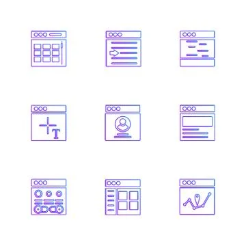 Website , web , user interface , web app , eps icons set vector Stock Illustration