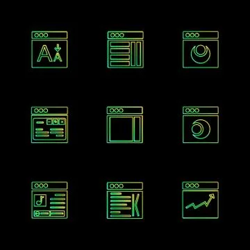 Website , web , user interface , web app , eps icons set vector Stock Illustration