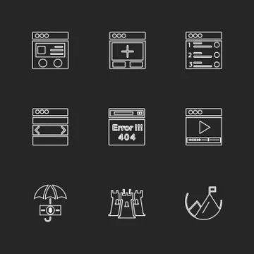 Website , web , user interface , web app , eps icons set vector Stock Illustration