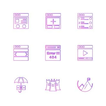 Website , web , user interface , web app , eps icons set vector Stock Illustration