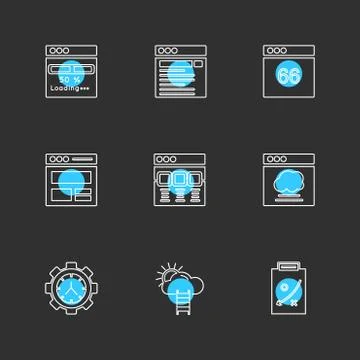 Website , web , user interface , web app , eps icons set vector Stock Illustration