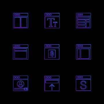 Website , web , user interface , web app , eps icons set vector Illustrazione stock