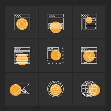 Website , web , user interface , web app , eps icons set vector Illustrazione stock