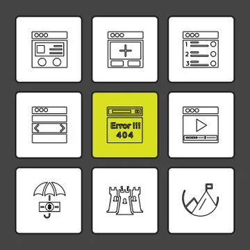 Website , web , user interface , web app , eps icons set vector Stock Illustration