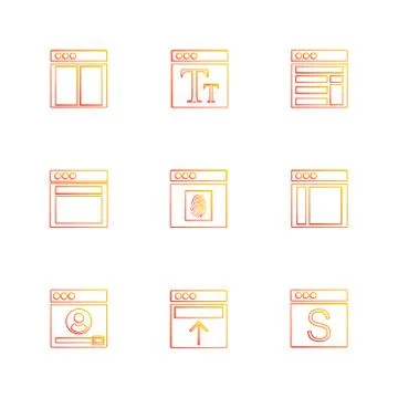 Website , web , user interface , web app , eps icons set vector Illustrazione stock